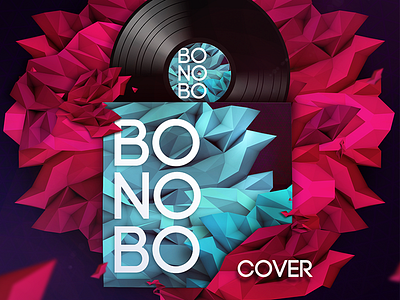 Vinyl 3d bonobo cover low poly moek music postproduction