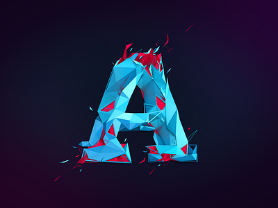 A 3d a abstract cinema4d font low poly photoshop typography