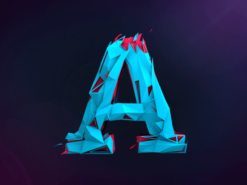 A Rotation 3d cinema 4d compositing low poly typography