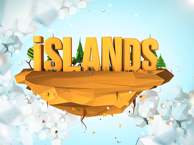 Islands Tytles 3d cinema 4d compositing island low poly moek nature polygons postproduction