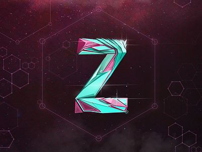 Z antonmoek font lowpoly moek photoshop polygonal type typography vectorgraphic z