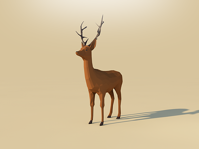 Deer animal antonmoek c4d cinema4d deer digitalart low poly lowpoly moek nature polygonal render