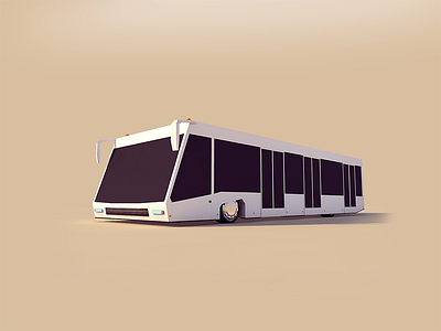 Airport Bus 3d abstract airport antonmoek bus cinema4d cobus digitalart illustration lowpoly polygonal render