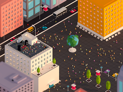 Low poly city fragment 4