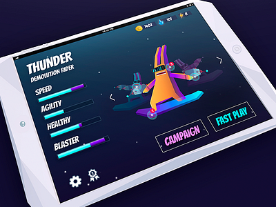 Game UI Concept affinity affinitydesigner antonmoek character characterdesign digitalart game gamedesign gui lowpoly polygonal ui