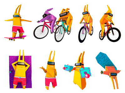 Galactic Rabbits Character Set 🐇 3d antonmoek c4d character cinema3d digitalart illustration lowpoly rabbit render