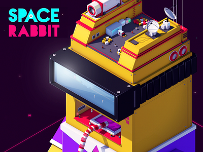Space Rabbit 3d antonmoek cinema4d digitalart illustration low poly lowpoly rabbit render
