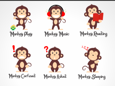 Monkey Do | Animal Characters animal cartoon character collection funny icon illustration jungle monkey vector wild wildlife zoo