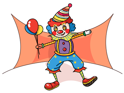 Clown cartoon clown colors comic festival person