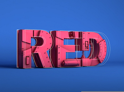 RED ONE blue blue red metal rendering c4d practice color