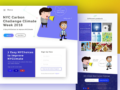 NYC - Carbon Challenge design flat landing page psd template responsive webdesign ux web design website