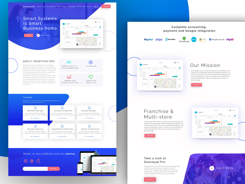 Software landing page by themetum on Dribbble