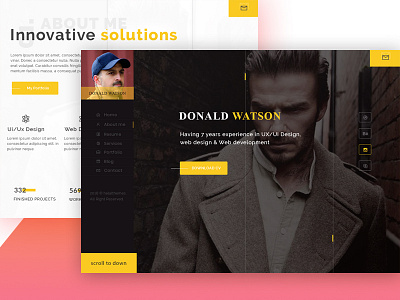 Watson - Personal Vcard Template landing page personal brand psd template ux vcard web web design website