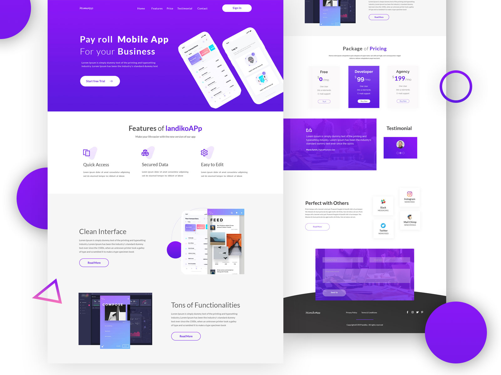 MimiApp | App Landing Page by Md Helal Uddin on Dribbble