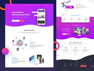 Social Media Marketing Landing Page design landing page psd template responsive webdesign social media design ui ux web design website