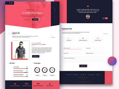 Personal Portfolio psd Template design flat landing page personal template psd template responsive webdesign ui ui design ux vcard template web agency web design