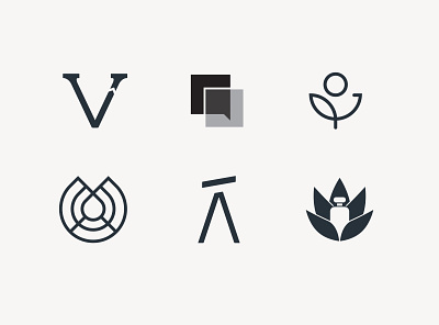 Various logos agave branding design geometric graphic design graphic design logo hostel icon logo logomark meditation mindfulness minimal podcast tequila