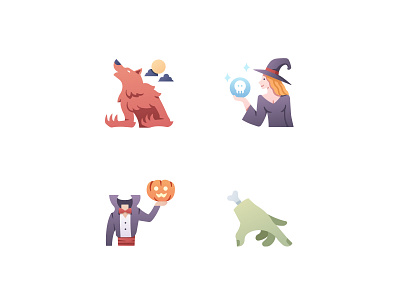 Horror icons halloween horror icon icons illustration pumpkin vector werewolf witch