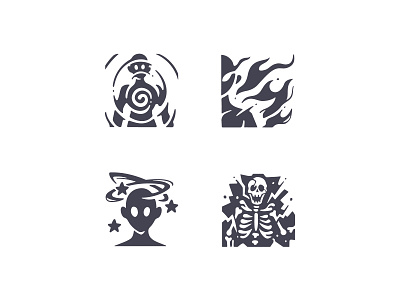 Abnormal Status RPG icons abnormal burn electric game glyph hypnotize icon icons illustration role-playing rpg shock skill status stun ui