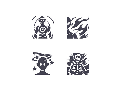 Abnormal Status RPG icons abnormal burn electric game glyph hypnotize icon icons illustration role playing rpg shock skill status stun ui