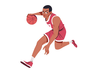 Basketball Character athlete basketball character flat illustration man playing sport
