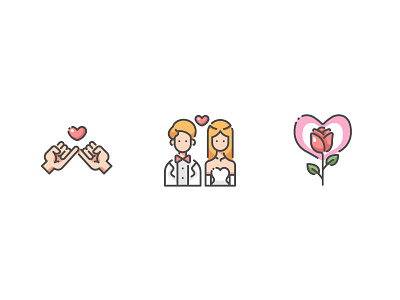 Wedding avatar design heart icon icons illustration love people rose valentine wedding