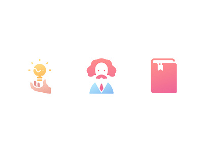 Knowledge albert book design einstein gradient icon icons idea illustration innovation knowledge lamp lernning study