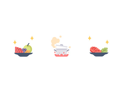 Cooking chef cook cooking cooking app design flat food fruits icon icons illustration restaurant steak vector