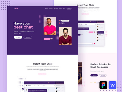SaaS Team Chat App Concept Project Homepage Design chat app chat team landingpage saas team app team work ui web web design webdesign website