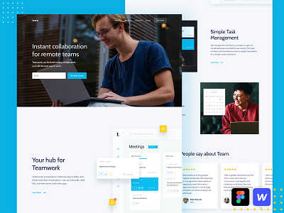 SaaS Team Collaboration App & Blog Page | Concept Project blog cms colaboration concept landingpage saas saas design saas website team app ui web webdeisgn webdesign website website builder