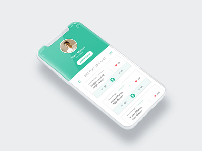 Sample redesign of a projects list app app developers list mobile profile projects