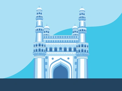 Charminar art clean contrast design illustration