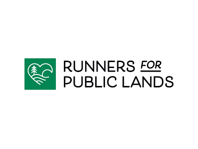 Runners for Public Lands Logo adventure branding branding design co op conservation graphic design green heart identity logo love running trees