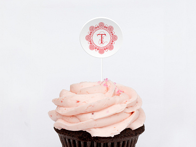 Teetassen Bakery bakery branding chocolate cupcakes design graphic design logo logodesign mark pink tea cups