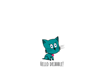 Hello Dribbble animal cat cute design illustration logo pet