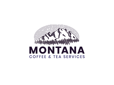 Montana coffee design drawing illustration logo montana mountain tea vintage