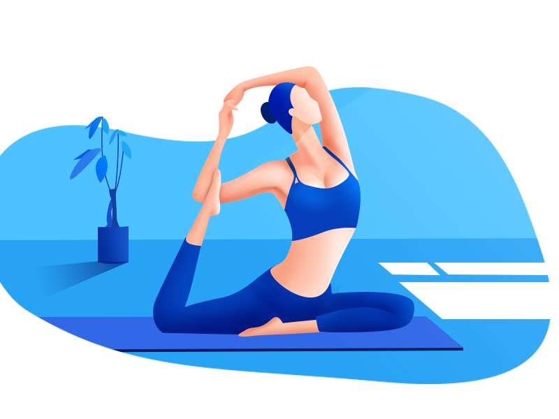 Yoga illustration by WANZHI for Top Pick Studio on Dribbble