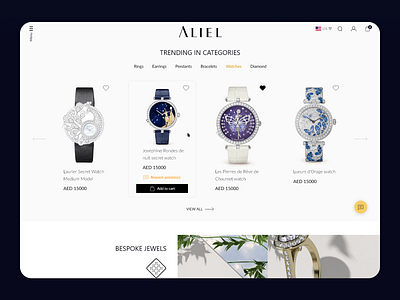 E-commerce platform for a brand that sells jewelry.