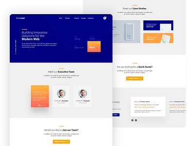 Website Lading Page blue creative design landing page orange ui ux web web design