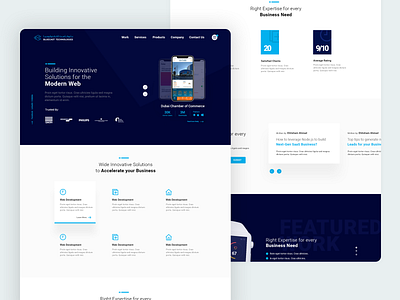 Website Lading Page blue creative design it website landing page ui ux