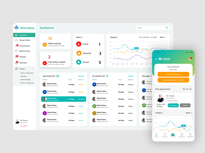 Patient Visiting Monitoring for Doctors clinic clinic management creative design dashboard doctor hospital monitoring patient ui ux web app website