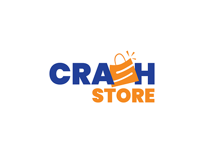 Online Store Logo blue branding crash creative design illutration logo store yellow