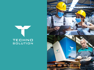 Techno Solution Branding blue branding creative design green illustration logo technology