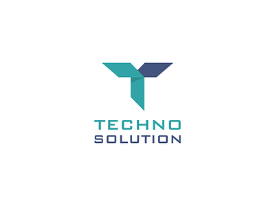 Techno Solution Branding blue branding crative design green logo solution technology