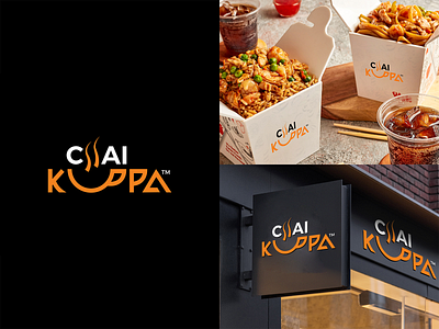 Chai Kuppa Logo Design black branding chai creative identity kuppa logo new trending yellow