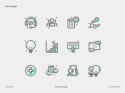 Icon set corporate graphic design icon illustration ui vector