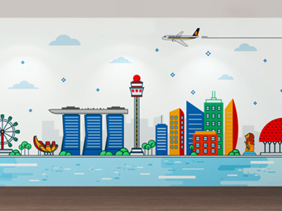 Room Walpaper illustration singapore vector wallpaper