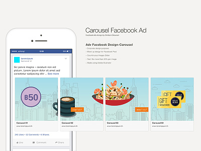 Carousel Ad Facebook SocialMedia Post Advertising