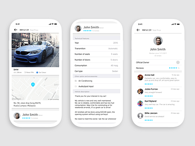 Car Sharing Profile Page - Daily UI Challenge 006 corporate daily 100 challenge design interface layout mobile ui