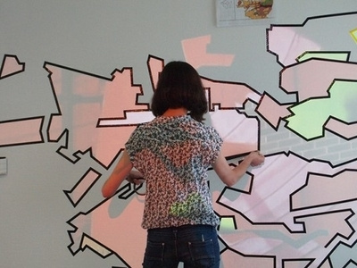 Dreiecke installation design illustration installation mapping tape art